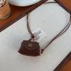 Trendy Long Sweater Chain Necklace Leather Coin Purse Pendant Collarbone Chain Fashion Jewelry Accessories for Women