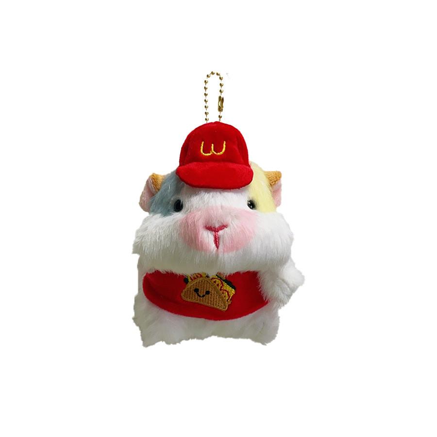 Adorable Hamster Handheld Plush Doll With Keychain For Office Desk Decor