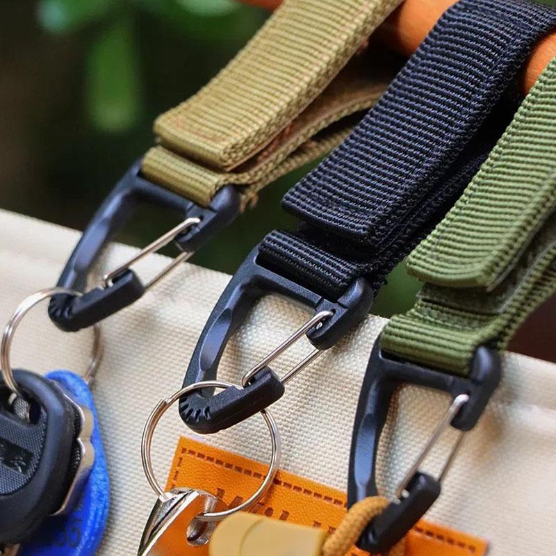 3 PCS Tactical Molle Belt Keeper Webbing Clip Keychain Holders Backpack Carabiners Hook Water Bottle Hanger Key Ring Clasp Clip