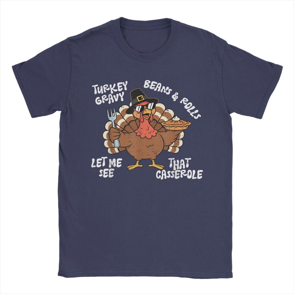 Turkey Gravy Beans and Rolls Casserole Funny Thanksgiving  T-Shirt Couple T-Shirts Breathable Tees Cheap Oversize Clothing