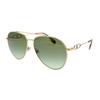 Segundo. Serie de Patrones de Logotipo Exclusivo con Monograma Gafas de Sol Metálicas de Piloto 3128 Gafas de Sol para Mujer Doradas Degradado Verde Oscuro B3128-1109-8E