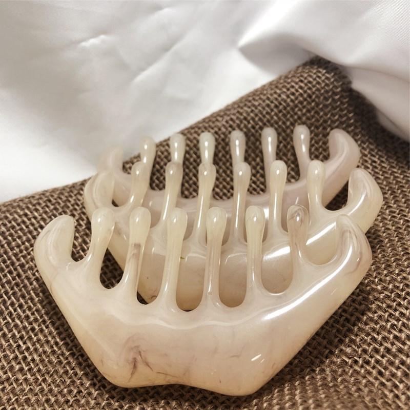 1Pcs Resin Beeswax Guasha Massager Head Meridian Massage Comb Face Neck Acupuncture Therapy Gouache Scraper Scalp Relaxation