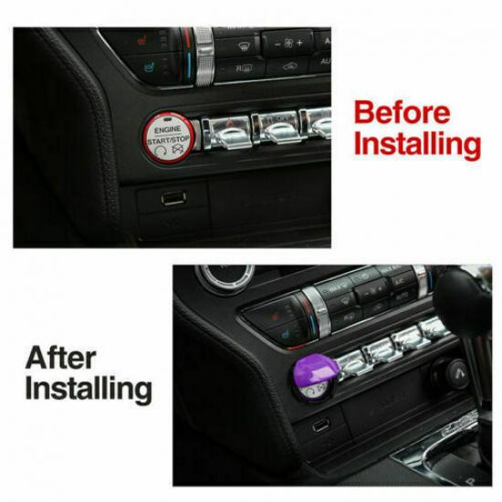 Engine Start/Stop Button Console Switch Cover Trim for Ford Mustang 2015+ Purple