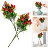 1pcs Artificial Strawberry Bunch Faux Fruit Stems Bright Lifelike Fake Strawberries For Vase Filling Home Party Decor Crafts