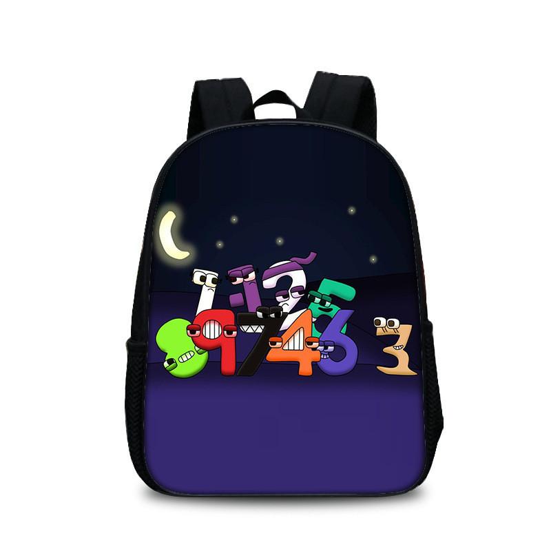 Zaino Alphabet Lore Per Studenti Borsa Scolastica in Nylon con Tasca Frontale e Spallacci Regolabili