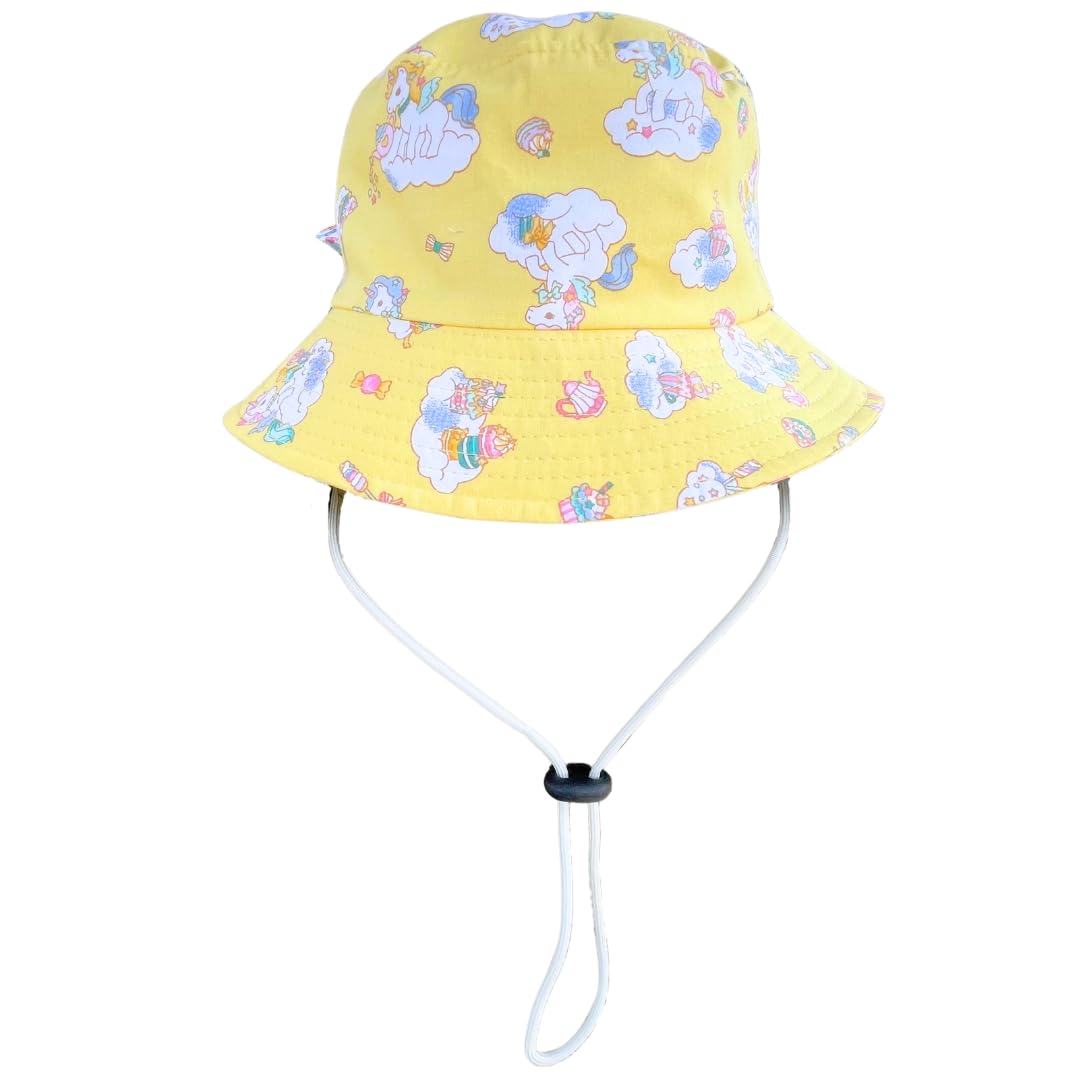 

Детская шляпа для девочек со шнурком, хлопковая панама, единорог, для дошкольников, малышей, начальной школы, шляпа сафари для детей [VIVEL] 100% (52,0 см, Желтый)