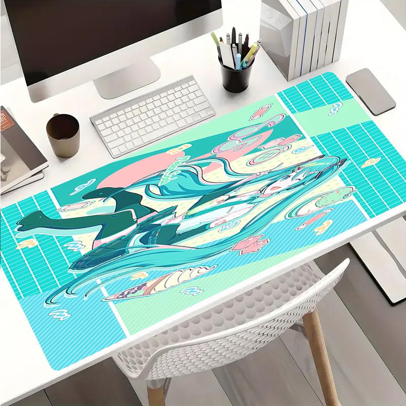 Podložka pod myš Hatsune Miku - Protiskluzová gumová základna, Hladký povrch pro práci, Hraní her, Kancelářské a domácí použití, Stolní podložka pod myš