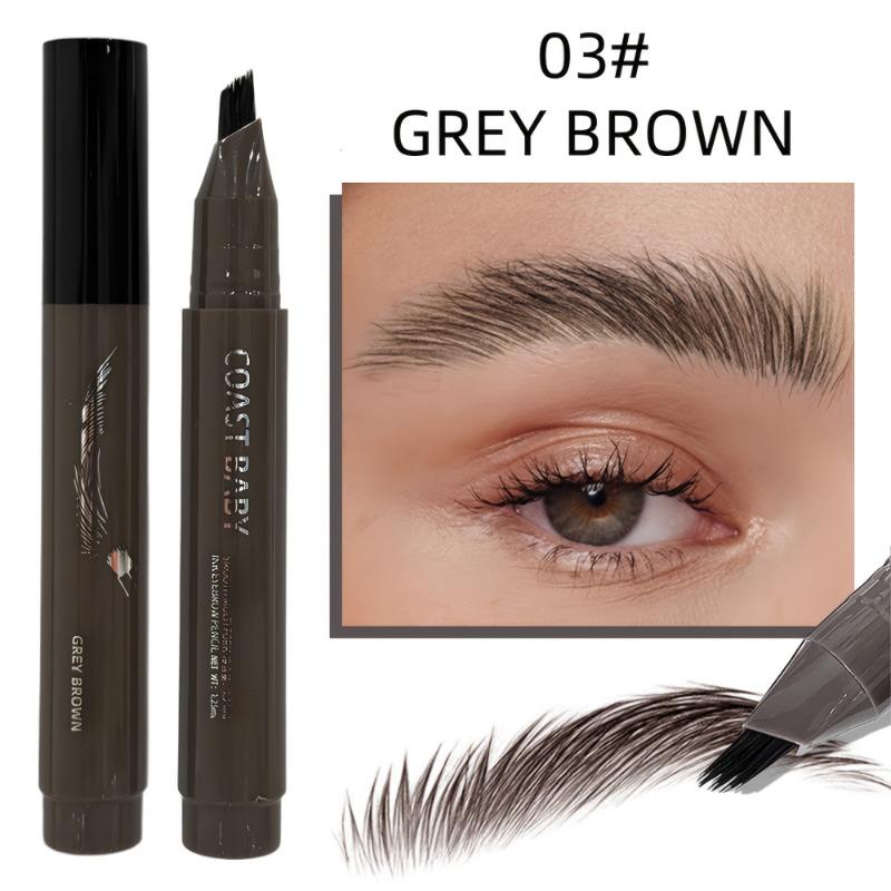 1PC double-effect fast eyebrow pencil: unique hair design, can shape a clear and realistic eyebrow shape, waterproof