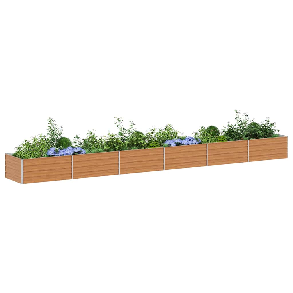 Raised Bed Light Brown 600 X 80 X 45 Cm Galvanized Steel