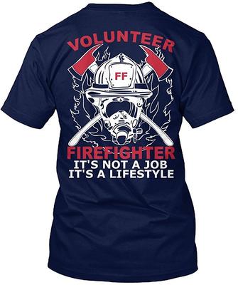 Freiwilliger Feuerwehrmann T-Shirt, vorgeschrumpft, Comfortsoft, ohne Etikett, kurzärmelig, Oneck, Unisex-T-Shirt, Sommer, cooles Grafik-T-Shirt, lässig