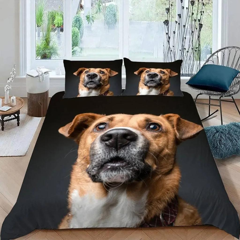Comforter Cute Dog Single Twin Queen For Girl Teen Boys Pet Dog Theme Bedding Set Polyester Kawaii Animal Comforter