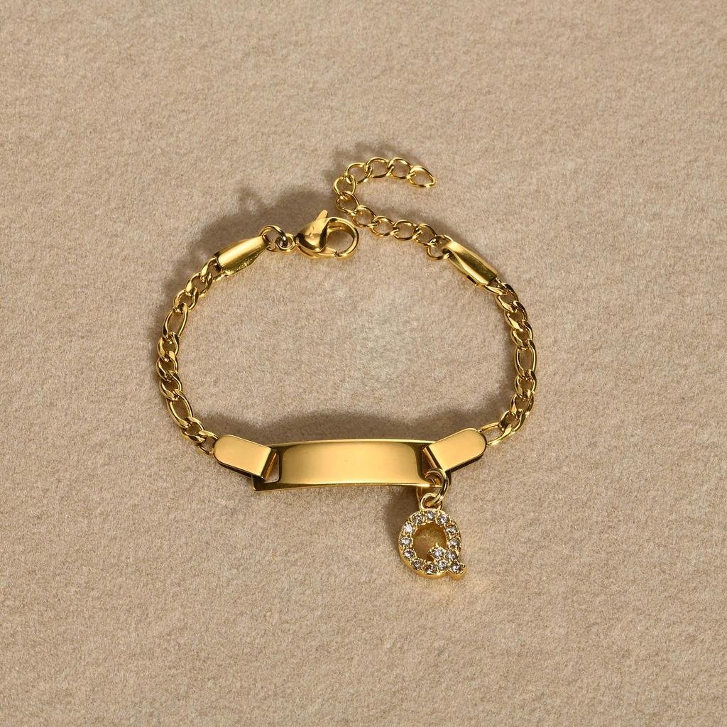 Stainless Steel Alphabet Bracelet for Kids and Ladies - Fashionable, Simple Jewelry