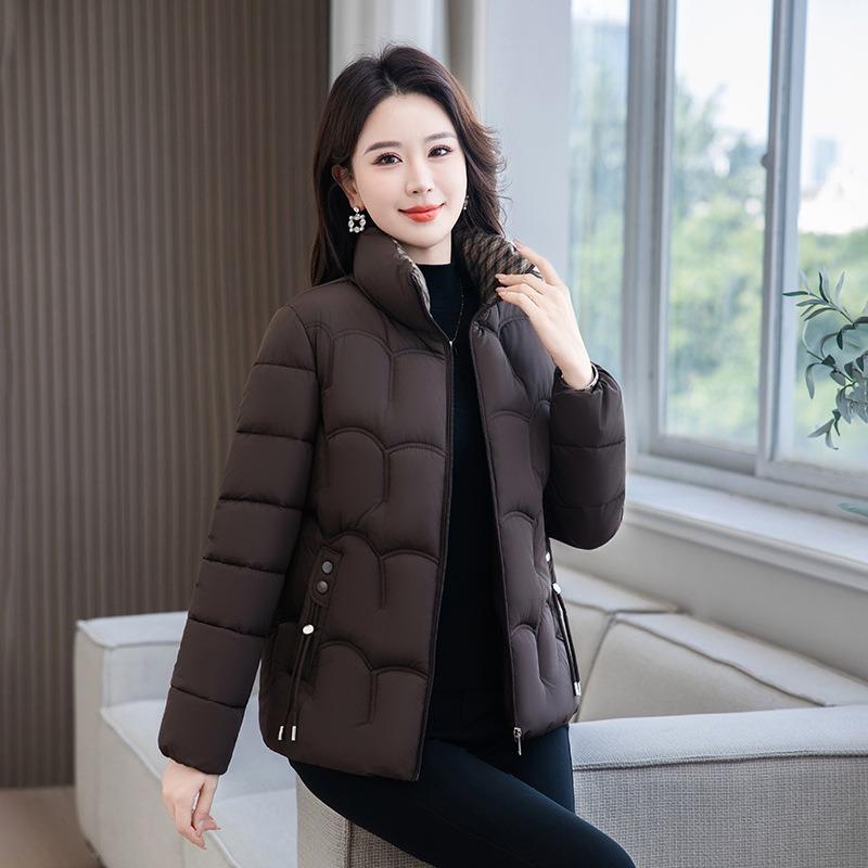 

Хлопковая одежда для мамы, зимняя короткая пуховая хлопковая одежда, утолщенные куртки, новые теплые свободные хлопковые куртки для среднего и пожилого возраста. 5XL suggestion [150--165] catties темно-коричневого