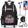 Gaming Print Backpack Large Capacity Travel Bag with USB Charging Port for Middle High School Students Boys Girls Teens