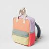 Color Block Backpack Orange Quilted Cute Small Kids Backpack School Bag For Outdoor Trip