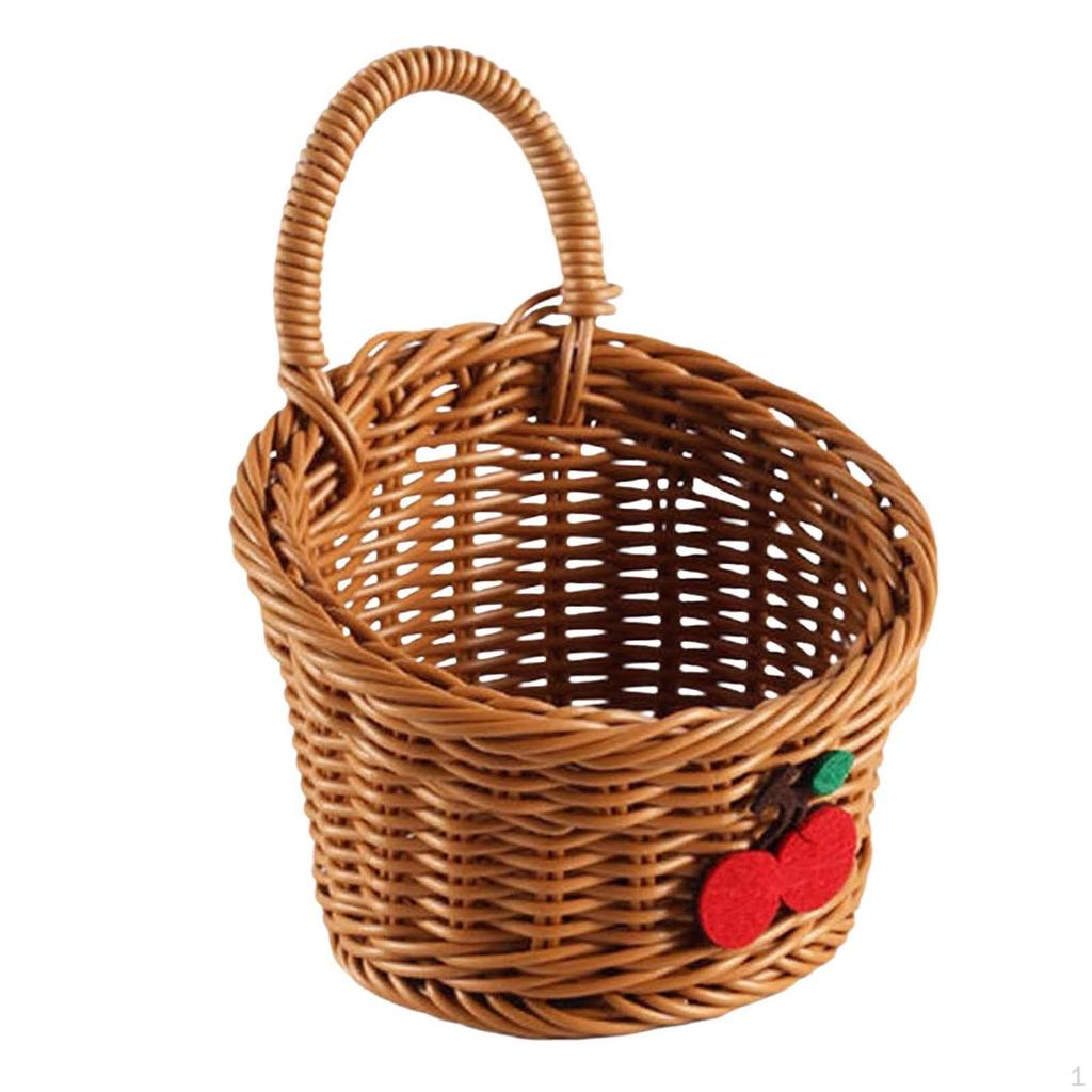 Wall Hanging Basket Woven with Handle Multifunctional Fruit Vegetable for