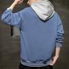 Men Hoodie Contrast Colors Drawstring Casual Long Sleeve Thick Loose Autumn Hoodie for Daily Wear