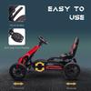 Kids Pedal Go Kart, with Adjustable Seat, EVA Wheels, Seat, Handbrake - Red