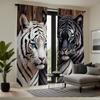 Double Tiger Print Curtains Polyester Fabric Suitable Bedroom Living Room Decoration Curtain Machine Washable Perfect For Sitting