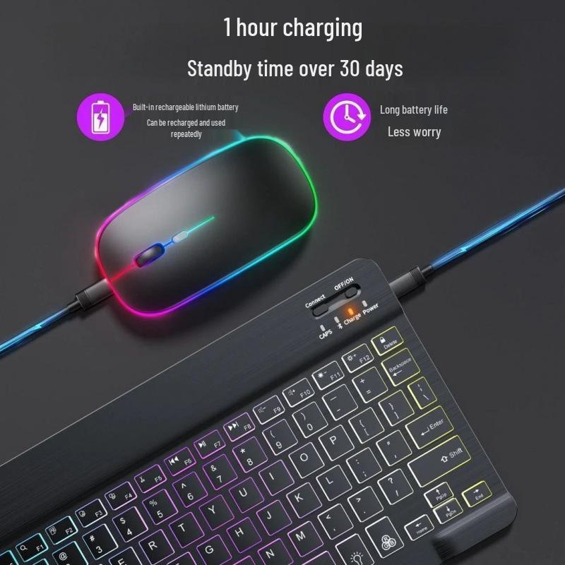 Colorful Bluetooth Magic Keyboard & Mouse Set for Mobile & Tablet