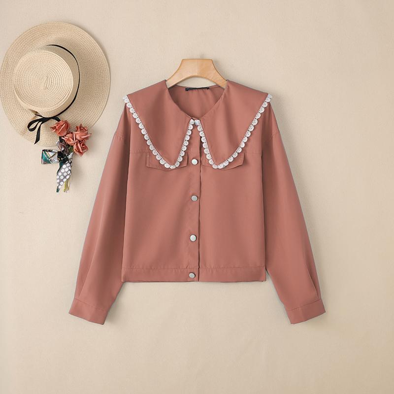 ZANZEA Women Casual Doll Collar Loose Long Sleeve Blouse