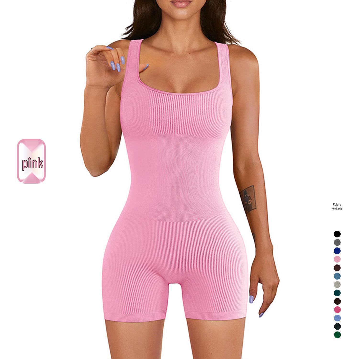 

Женский нюдовый быстросохнущий летний фитнес-комбинезон для йоги Small