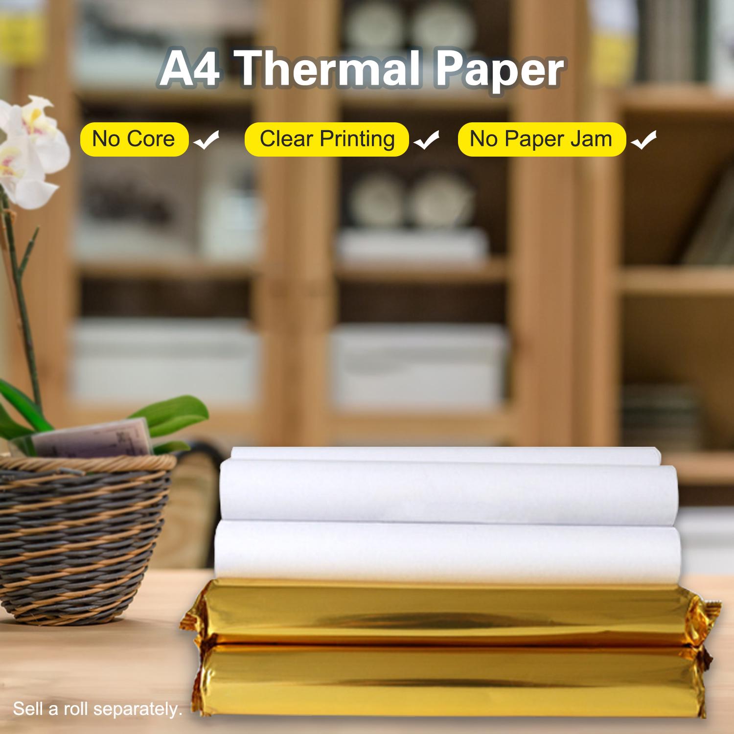1 Roll White Blank Thermal Printing Paper Roll 210*30mm(8.3*1.2in) Lasting for 10 Years