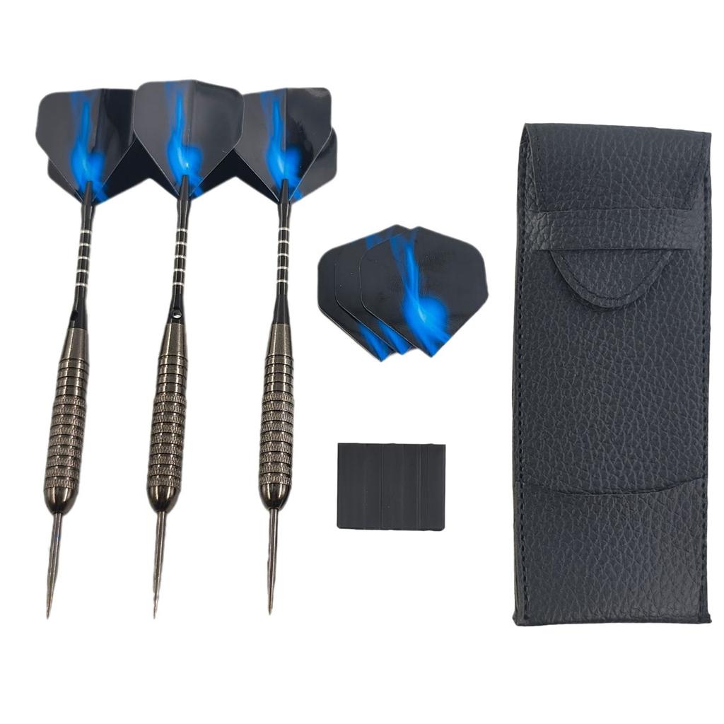 3 Stück Steel Tip Dart Professionelles Metall Dart Set mit Metallschäften und 3 Flights und Darttasche für Enthusiasten