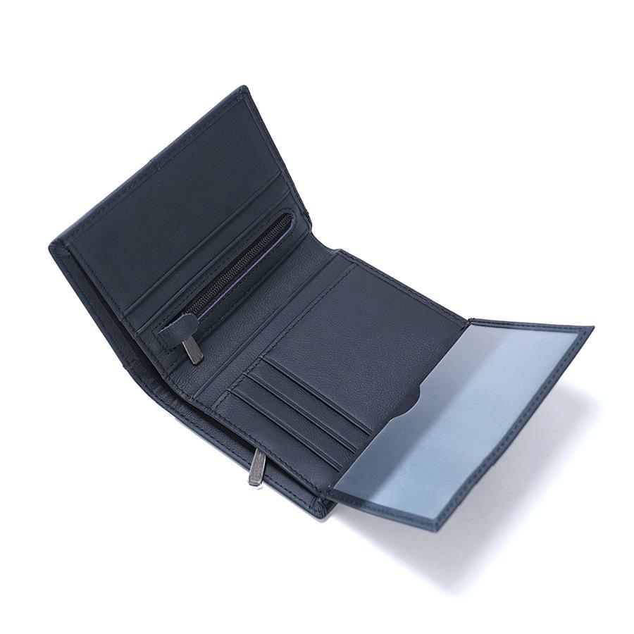 Men's RFID Genuine Leather 3-Fold Wallet with Zipper Coin Purse and Card Holder.