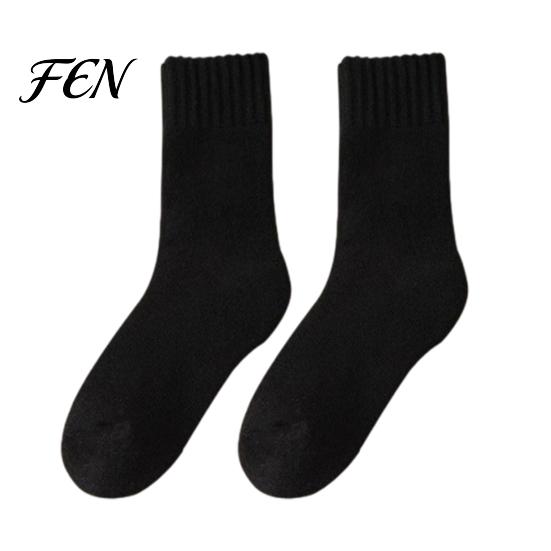 Warm Casual Socks for Home Use Women Thickened Winter Socks, Solid Color Mid Calf Thermal Fleece Lined Gifts Her Crew Cold Weather, Soft Hosiery Daily