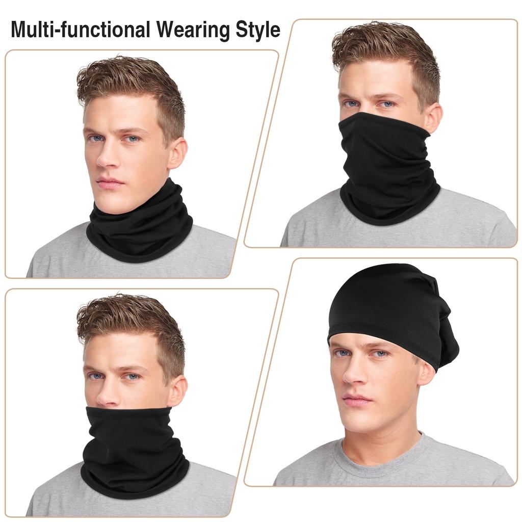 2 Pack Winter Neck Gaiter Warmer for Men&Women, Windproof Face Cover Fleece Face Mask Scarf for Cold Weather Sport