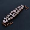 Rose Quartz Handmade Latest Design Jewelry Bracelet, Copper Electroformed Gemstone Bracelet, Gift For Mother