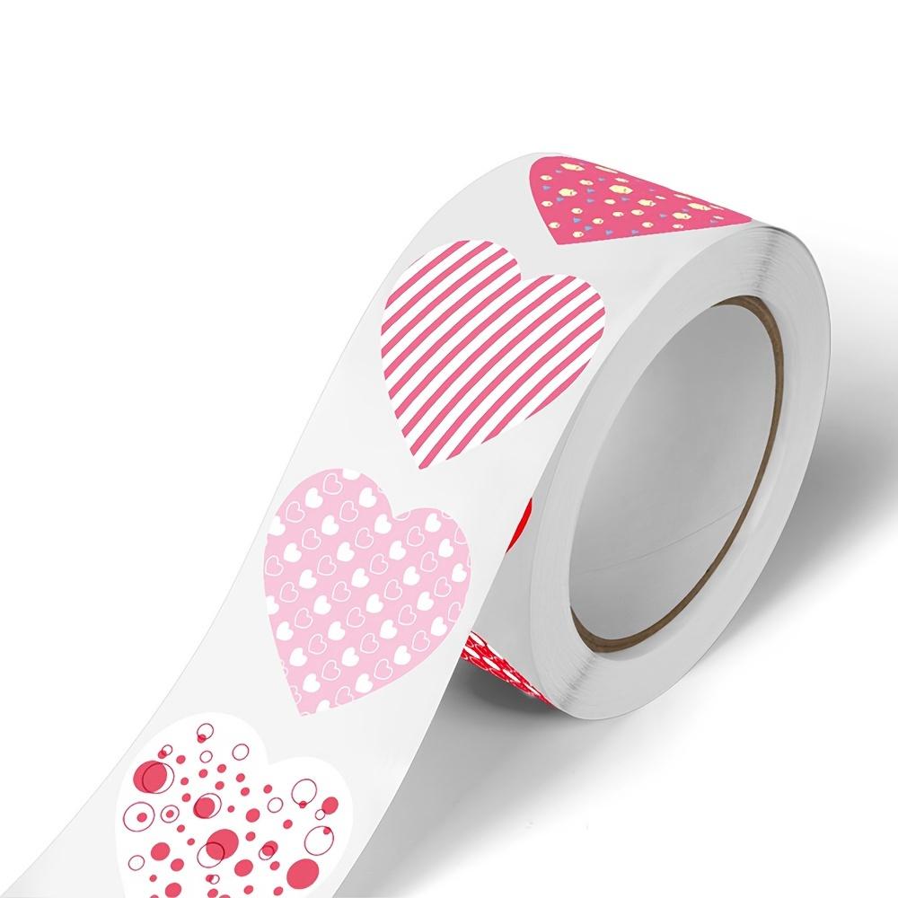 

Glossy Love Heart Stickers, Round Paper Labels for Scrapbooking, Gift Packaging, Birthday, Party, Wedding Stationery - Single Use A