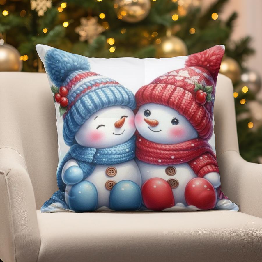 Home Decor Snowmen Christmas Decorative Pillow Suitable For Sofa Bedroom Car Pillow Cover Cushion Rectangular Back Cushion