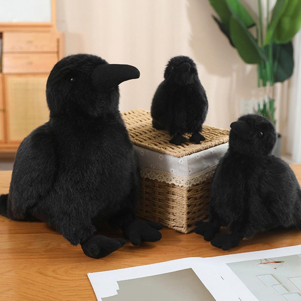 Interesting Crow Plush Toy Soft Plushie Funny Animal Plush Doll Black Crow Doll  Kids Toy
