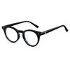 Cyxus Fashionable Round Acetate Frame Glasses with Blue Light UV and a Slimming Unisex Blocking, Protection, Effect, (8326T01, Black)