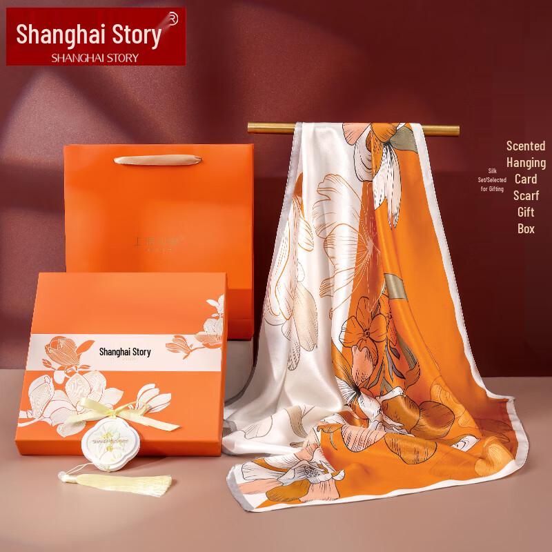 Shanghai Story 100% Morušové hedvábí Čtvercový šátek pro ženy