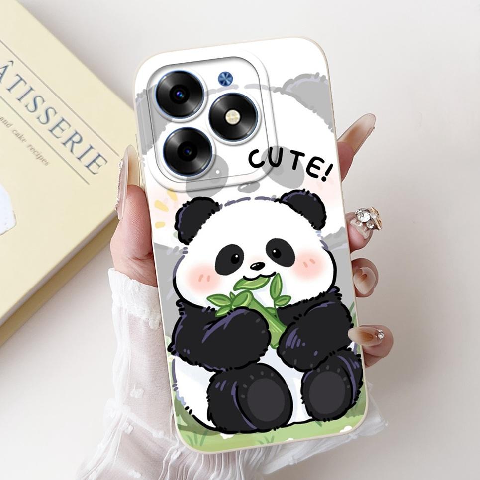

For Cover Tecno Spark Go 2024 Lovely Panda Funny Animals Meme Funda Etui For Tecno SparkGo 2024 Soft Liquid Silicone BG6 Cases Spark Go 2024