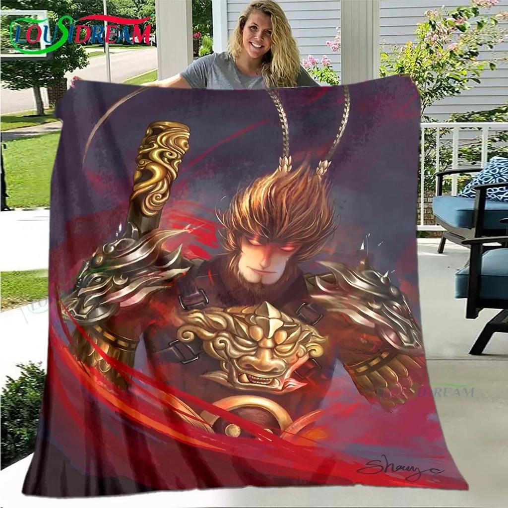 Role The Monkey King Printed Four Seasons Blanket Sofa Cover Travel Bed Plush Blanket Travel Office Break Blanket Birthday Gift