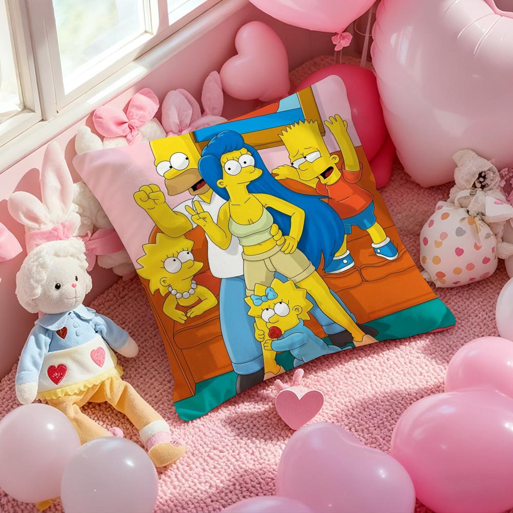 Simpsons La peliculaLos Cushion Cover Pattern Printed Pillowcase for Living Room Sofa Cushion Cover & Bedroom Decor