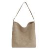 Large-capacity Women's Bag Solid Color One-shoulder Bucket Simple Texture Class Commuting Tote