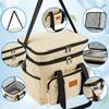 23L Multifunctional Double Layers Tote Cooler Lunch Bags Large Capacity Travel Picnic Lunch Box for Family Outdoor Activities