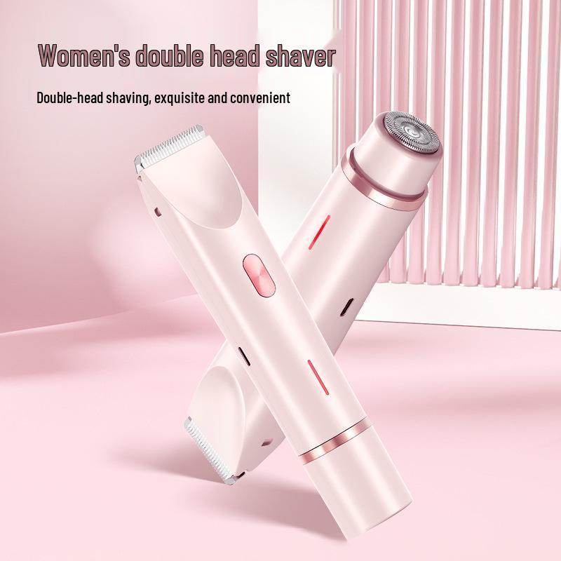 Rechargeable Women's Dual-Headed Underarm Shaver and Trimmer with Digital Display