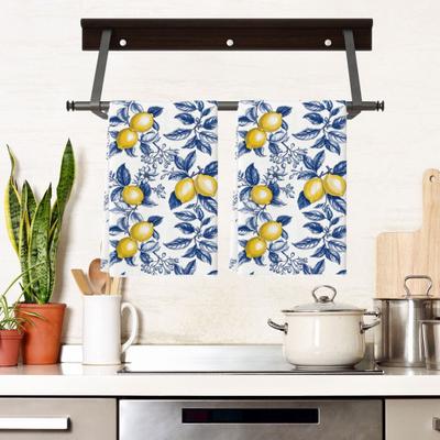 Lemon Kitchen Towel Microfiber Absorbent Dish Towel Farmhouse Dishcloth Hand Towel for Kitchen Bathroom Coast Party Decor