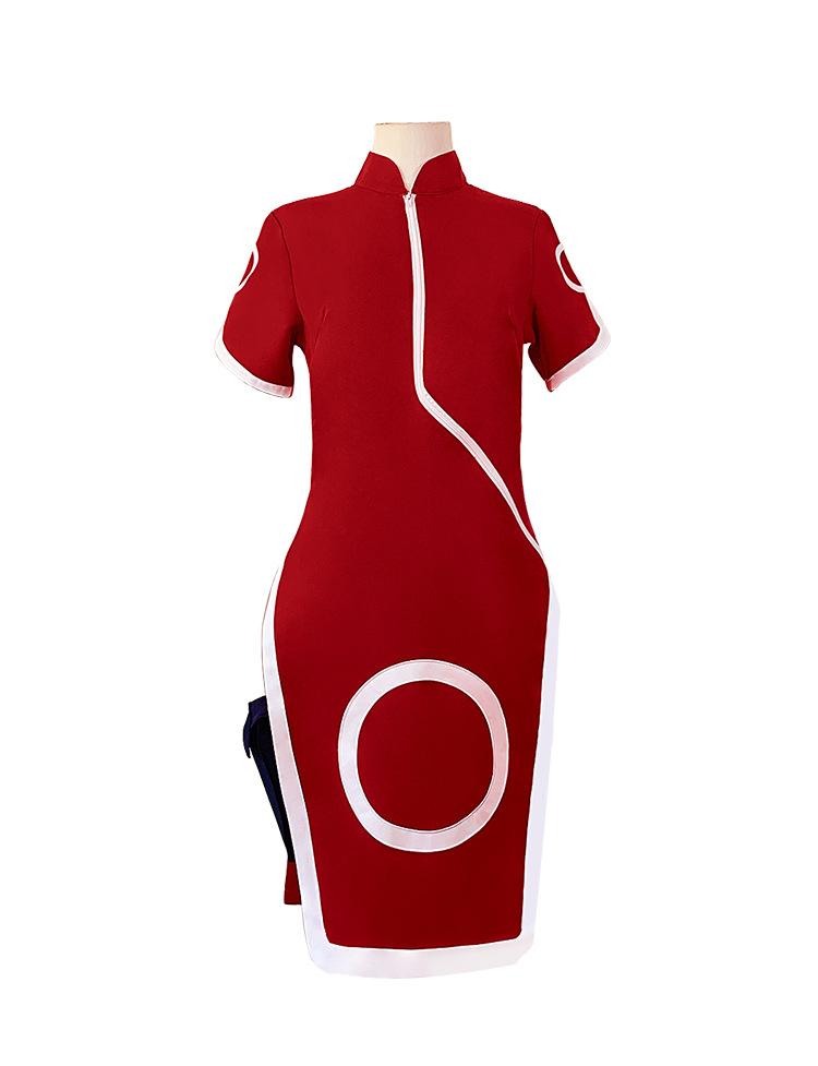 Anime Cosplay Haruno Sakura Cosplay Kostüm Damen Mädchen Qipao Kleid Outfit Cheongsam Ninja Cartoon Halloween Karnevalskostüm
