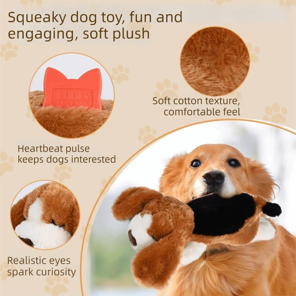 Realistic Pet Soothing Plush Toys Comfortable Pet Sleep Aid Toy Cute Dog Heartbeat Toy Training