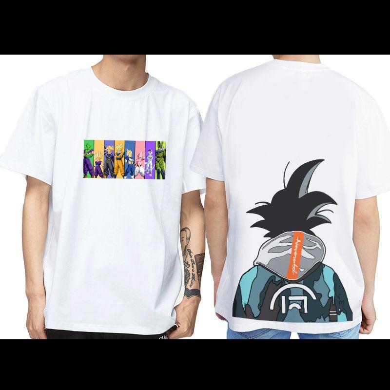 ONE PIECE Short-sleeved T-shirt Men's and Women's Summer New Naruto Dragon Ball Loose Large-size Animation Clothes