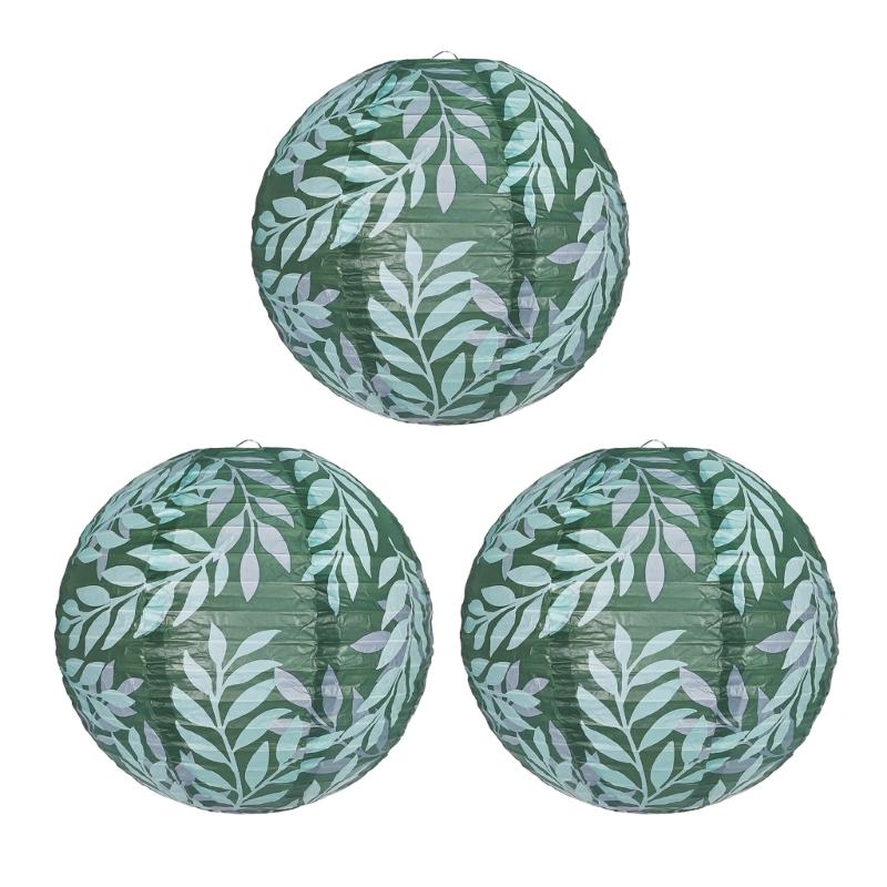 Pack of 3 Hanging Leaf Lanterns Paper Lanterns Leaf Hanging Light Paper Texture Suitable for New Year Festivities