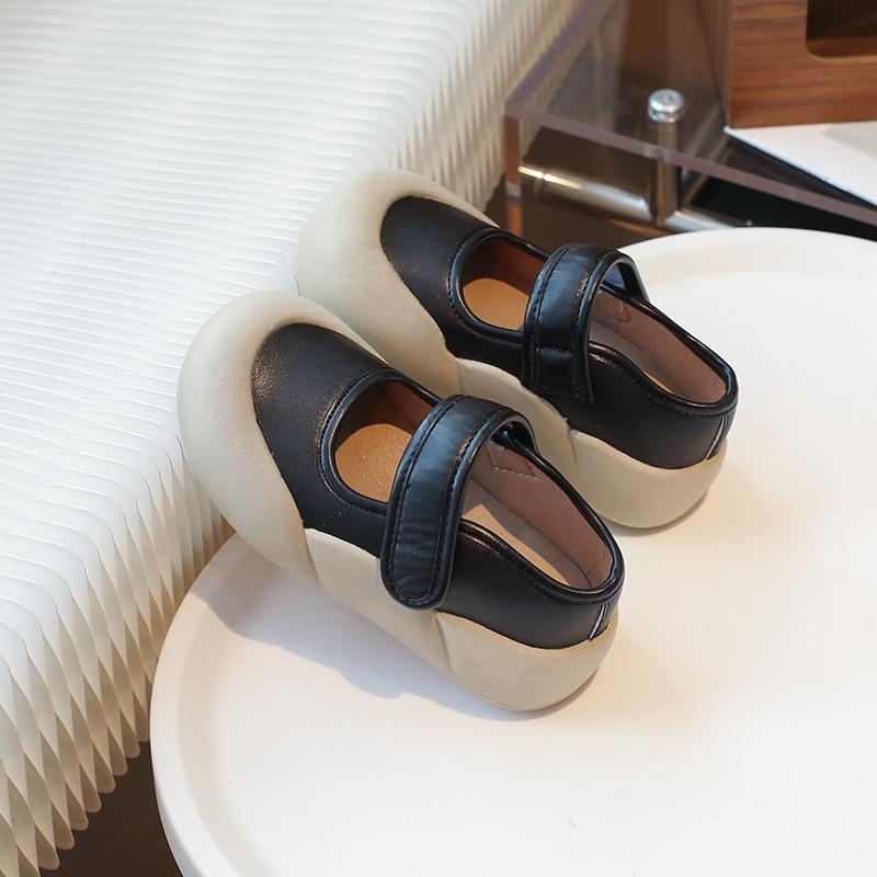 Children's Mary Jane leather shoes 2025 spring and summer new boys and girls foreign style little white board shoes ugly cute big head single shoes