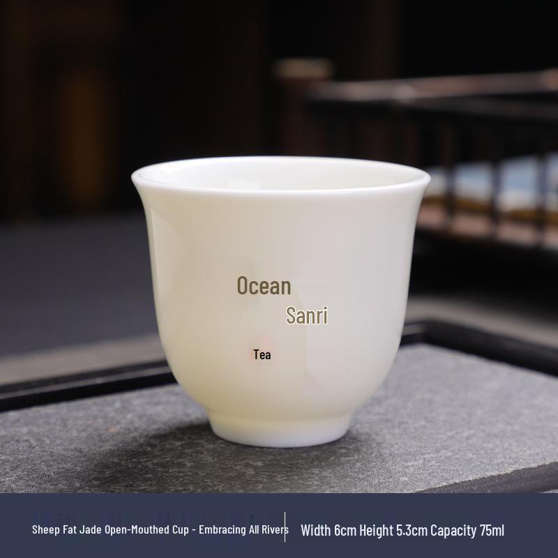 Jade Kung Fu Tea Set: Sheep Fat Dehua White Porcelain Small Tea Tasting Cups - Ideal Gift for Tea Lovers